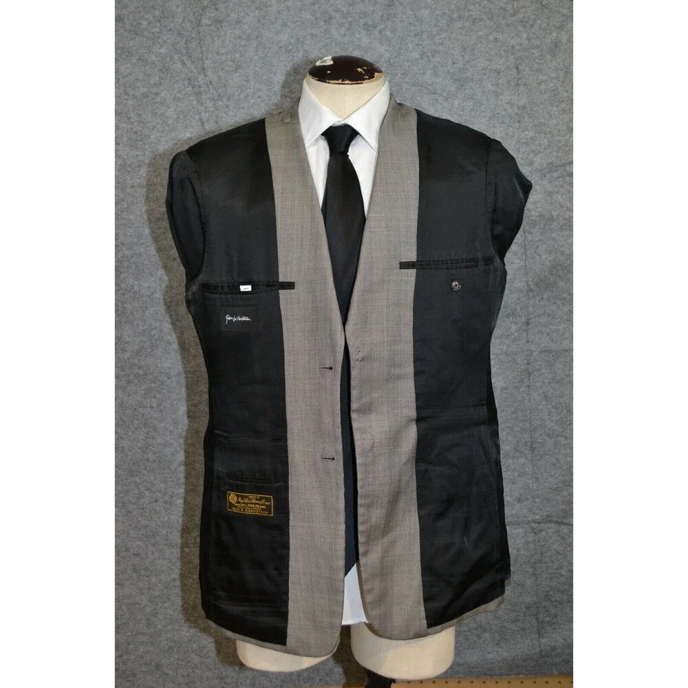 John W. Nordstrom Loro Piana Wool Blazer Mens 42R‎ Gray Glenn Check Sport Jacket